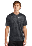 Short-Sleeved Moisture-Wicking Gray Camo "Serving You" Tee