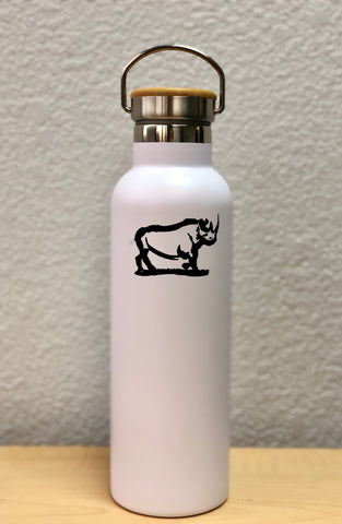 Water Bottle - Rhino Logo- White